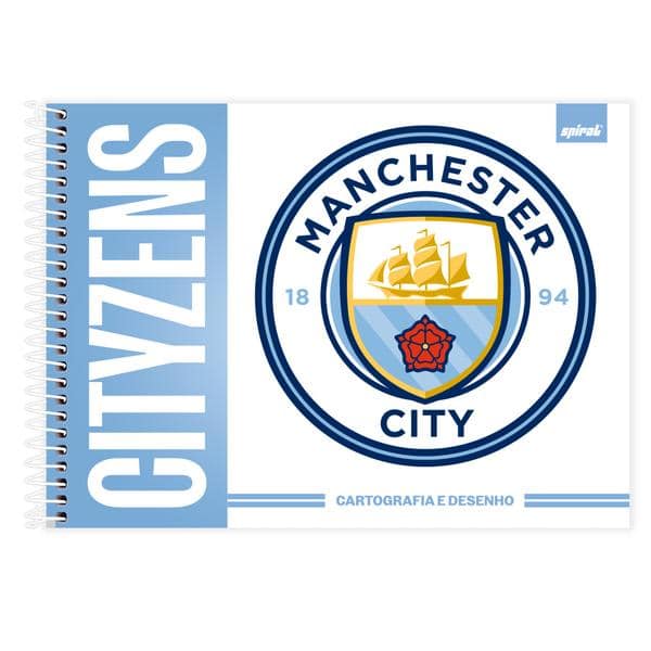 Caderno de cartografia e desenho, Capa dura, 80 folhas, Manchester City, 2640918, Spiral Mc - PT 1 UN Caderno de cartografia e desenho, Capa dura, 80 folhas, Manchester City, 2640918, Spiral Mc - PT 1 UN