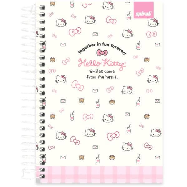 Caderno 1/4, Capa dura, espiral, 160 folhas, Hello Kitty, 2641250, Spiral Hki - PT 1 UN