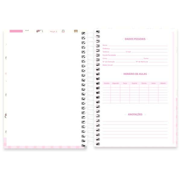 Caderno 1/4, Capa dura, espiral, 160 folhas, Hello Kitty, 2641250, Spiral Hki - PT 1 UN