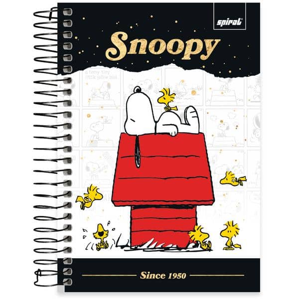Caderno 1/4, Capa dura, espiral, 160 folhas, Snoopy, 2641274, Spiral Sno - PT 1 UN