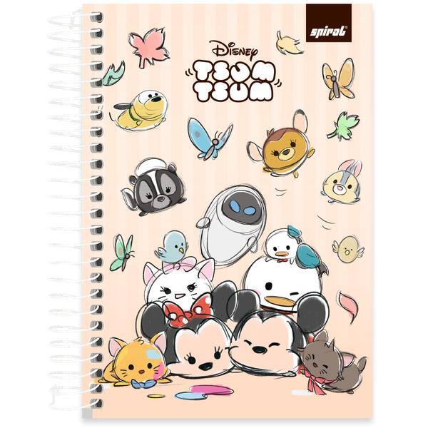 Caderno 1/4, Capa dura, espiral, 160 folhas, Disney Tsum Tsum, 2641298, Spiral Tsum - PT 1 UN
