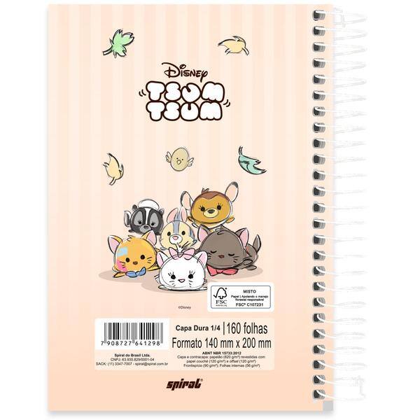 Caderno 1/4, Capa dura, espiral, 160 folhas, Disney Tsum Tsum, 2641298, Spiral Tsum - PT 1 UN
