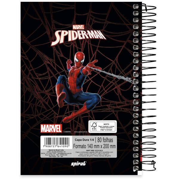 Caderno 1/4 espiral capa dura 80fls H. Aranha 2641090 Spiral Mha PT 1 UN