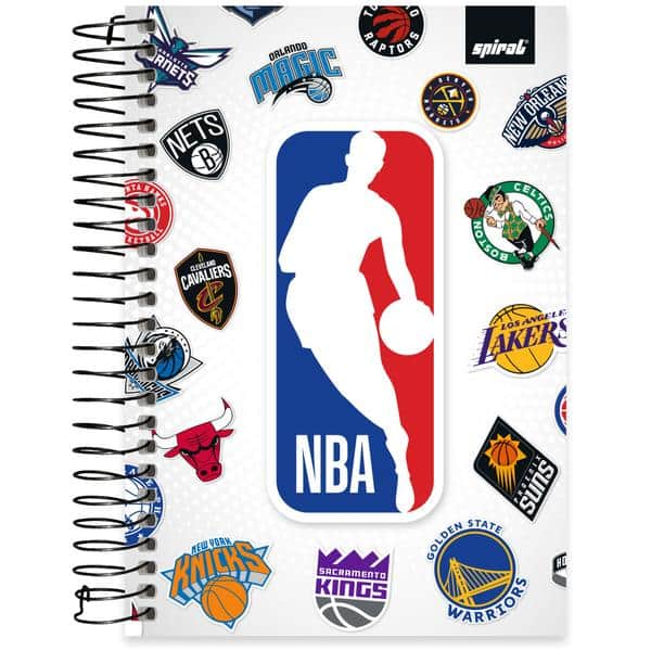 Caderno 1/4 , Capa dura, Espiral, 80 folhas, NBA, 2641113, Spiral Nba - PT 1 UN