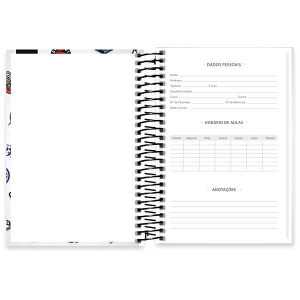 Caderno 1/4 , Capa dura, Espiral, 80 folhas, NBA, 2641113, Spiral Nba - PT 1 UN