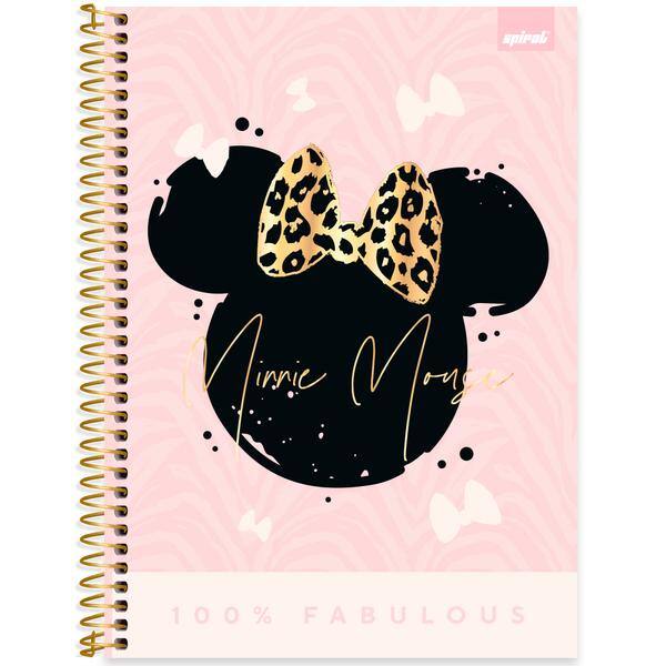 Caderno universitário capa dura, 1x1 80 folhas, Minnie Clássica, 2645111, Spiral Mn - PT 1 UN