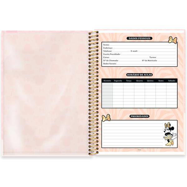 Caderno universitário capa dura, 1x1 80 folhas, Minnie Clássica, 2645111, Spiral Mn - PT 1 UN
