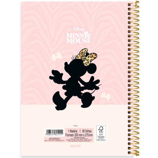 Caderno universitário capa dura, 1x1 80 folhas, Minnie Clássica, 2645111, Spiral Mn - PT 1 UN