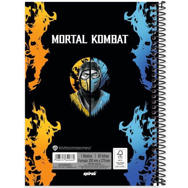 Caderno univ.capa dura 1x1 80fls Mortal Komb. 2642660 Spiral Mtk PT 1 UN Caderno univ.capa dura 1x1 80fls Mortal Komb. 2642660 Spiral Mtk PT 1 UN