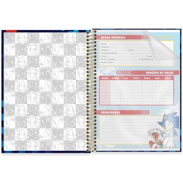 Caderno univ.capa dura 1x1 80fls Sonic 2645128 Spiral Snc PT 1 UN