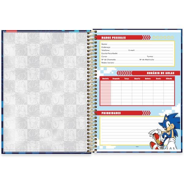 Caderno univ.capa dura 1x1 80fls Sonic 2645128 Spiral Snc PT 1 UN