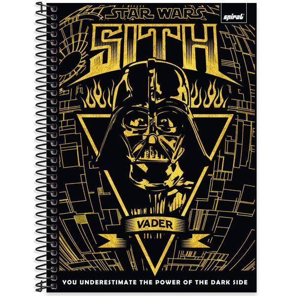Caderno Universitário Capa Dura, 1 x 1, 80 folhas, Star Wars, 2642691, Spiral Starw - PT 1 UN Caderno Universitário Capa Dura, 1 x 1, 80 folhas, Star Wars, 2642691, Spiral Starw - PT 1 UN