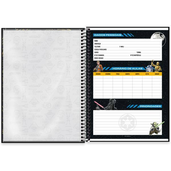 Caderno Universitário Capa Dura, 1 x 1, 80 folhas, Star Wars, 2642691, Spiral Starw - PT 1 UN Caderno Universitário Capa Dura, 1 x 1, 80 folhas, Star Wars, 2642691, Spiral Starw - PT 1 UN