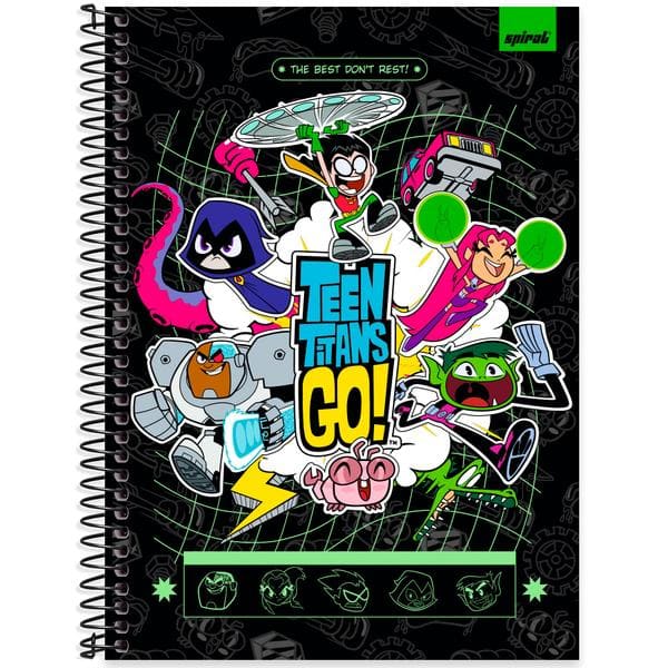 Caderno Universitário Capa Dura, 1 x 1, 80 folhas, Teen Titans Go, 2645135, Spiral Ttg - PT 1 UN Caderno Universitário Capa Dura, 1 x 1, 80 folhas, Teen Titans Go, 2645135, Spiral Ttg - PT 1 UN