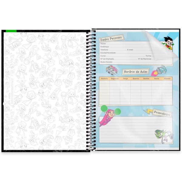 Caderno Universitário Capa Dura, 1 x 1, 80 folhas, Teen Titans Go, 2645135, Spiral Ttg - PT 1 UN Caderno Universitário Capa Dura, 1 x 1, 80 folhas, Teen Titans Go, 2645135, Spiral Ttg - PT 1 UN