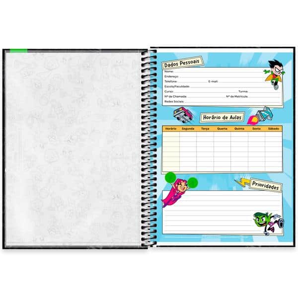 Caderno Universitário Capa Dura, 1 x 1, 80 folhas, Teen Titans Go, 2645135, Spiral Ttg - PT 1 UN Caderno Universitário Capa Dura, 1 x 1, 80 folhas, Teen Titans Go, 2645135, Spiral Ttg - PT 1 UN