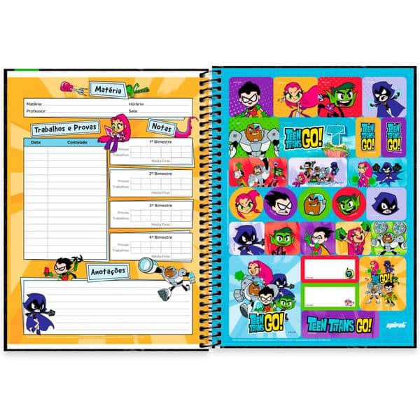 Caderno Universitário Capa Dura, 1 x 1, 80 folhas, Teen Titans Go, 2645135, Spiral Ttg - PT 1 UN Caderno Universitário Capa Dura, 1 x 1, 80 folhas, Teen Titans Go, 2645135, Spiral Ttg - PT 1 UN