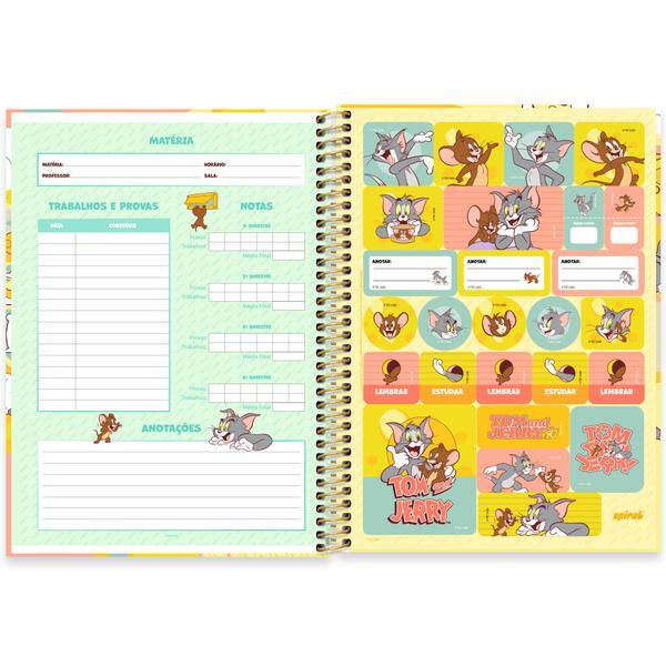 Caderno univ.capa dura 1x1 80fls Tom & Jerry 2642707 Spiral T&J PT 1 UN