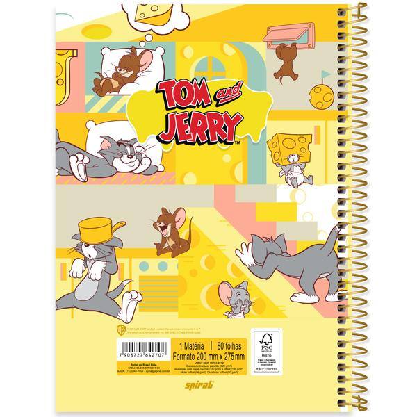 Caderno univ.capa dura 1x1 80fls Tom & Jerry 2642707 Spiral T&J PT 1 UN