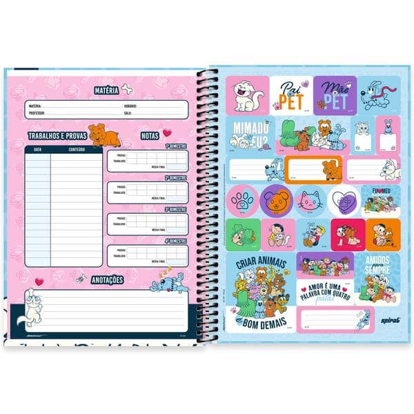 Caderno Universitário Capa Dura, 1 x 1, 80 folhas, Turma da Mônica Pets, 2645142, Spiral Tdp - PT 1 UN Caderno Universitário Capa Dura, 1 x 1, 80 folhas, Turma da Mônica Pets, 2645142, Spiral Tdp - PT 1 UN