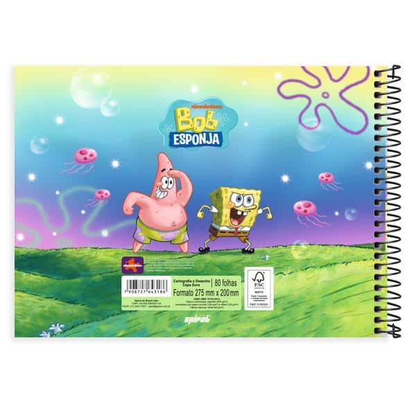 Caderno de cartografia e desenho, Capa dura, 80 folhas, Bob Esponja, 2643186, Spiral Bob - PT 1 UN Caderno de cartografia e desenho, Capa dura, 80 folhas, Bob Esponja, 2643186, Spiral Bob - PT 1 UN