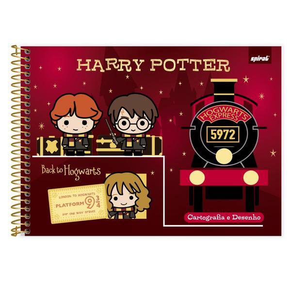 Caderno de cartografia e desenho, Capa dura, 80 folhas, Harry Potter Charms, 2640871, Spiral Hpc - PT 1 UN Caderno de cartografia e desenho, Capa dura, 80 folhas, Harry Potter Charms, 2640871, Spiral Hpc - PT 1 UN