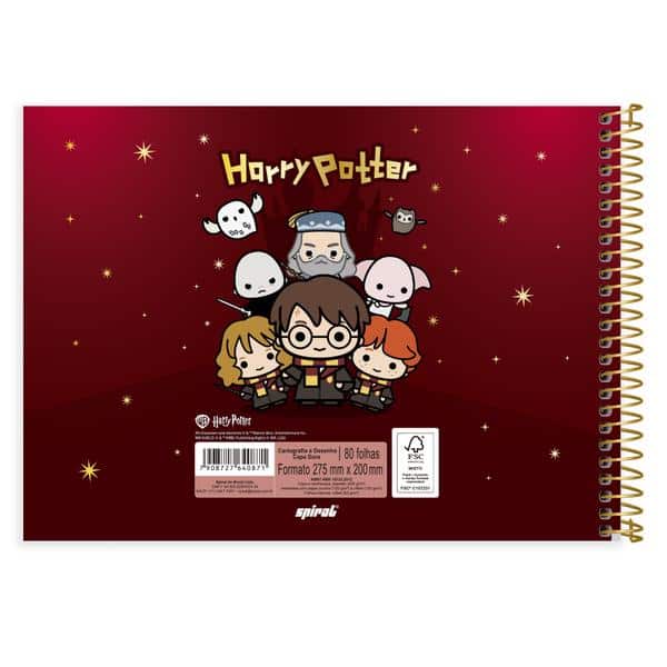 Caderno de cartografia e desenho, Capa dura, 80 folhas, Harry Potter Charms, 2640871, Spiral Hpc - PT 1 UN Caderno de cartografia e desenho, Capa dura, 80 folhas, Harry Potter Charms, 2640871, Spiral Hpc - PT 1 UN