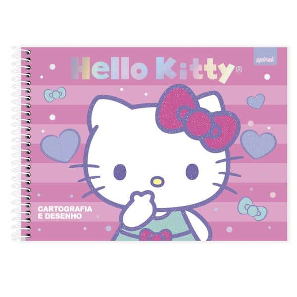 Caderno de cartografia e desenho, Capa dura, 80 folhas, Hello Kitty, 2640888, Spiral Hki - PT 1 UN