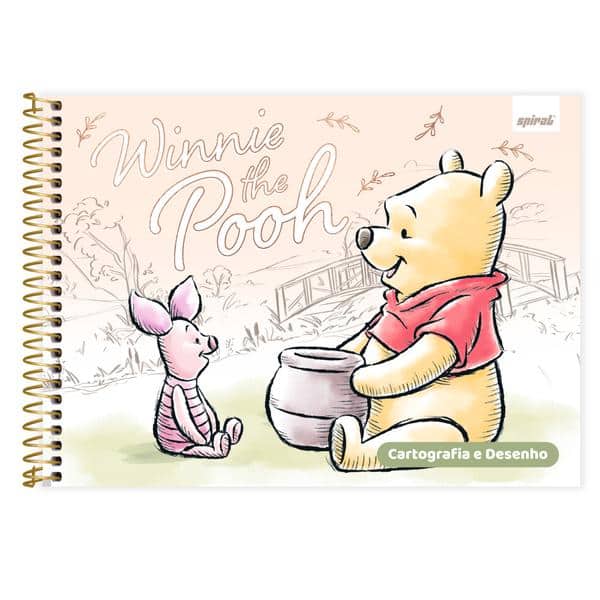 derno de cartografia e desenho, Capa dura, 80 folhas, Ursinho Pooh, 2640949, Spiral Pooh - PT 1 UN derno de cartografia e desenho, Capa dura, 80 folhas, Ursinho Pooh, 2640949, Spiral Pooh - PT 1 UN