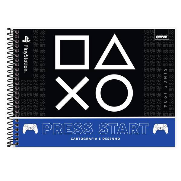 Caderno de cartografia e desenho, Capa dura, 80 folhas, Playstation, 2640956, Spiral Ps - PT 1 UN Caderno de cartografia e desenho, Capa dura, 80 folhas, Playstation, 2640956, Spiral Ps - PT 1 UN