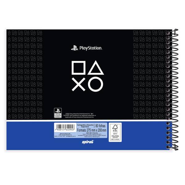 Caderno de cartografia e desenho, Capa dura, 80 folhas, Playstation, 2640956, Spiral Ps - PT 1 UN Caderno de cartografia e desenho, Capa dura, 80 folhas, Playstation, 2640956, Spiral Ps - PT 1 UN