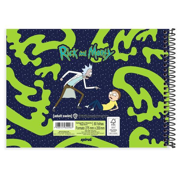 Caderno cartografia capa dura 80fls Ric.Morty 2640963 Spiral Rem PT 1 UN