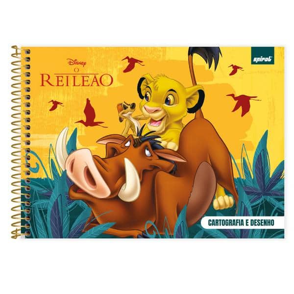Caderno de cartografia e desenho, Capa dura, 80 folhas, Rei Leão, 2643230, Spiral Rei - PT 1 UN Caderno de cartografia e desenho, Capa dura, 80 folhas, Rei Leão, 2643230, Spiral Rei - PT 1 UN
