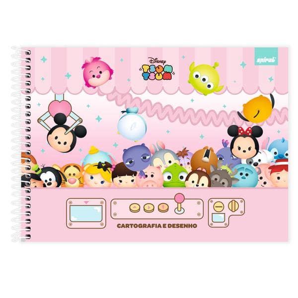 Caderno de cartografia e desenho, Capa dura, 80 folhas, Disney Tsum Tsum, 2641014, Spiral Tsum - PT 1 UN Caderno de cartografia e desenho, Capa dura, 80 folhas, Disney Tsum Tsum, 2641014, Spiral Tsum - PT 1 UN