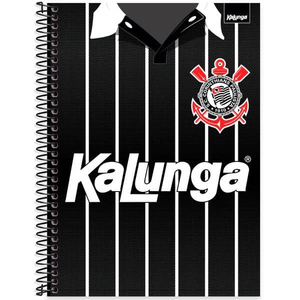 Caderno univ.capa dura 1x1 80fls Corinthians 2648457 Spiral Sccp PT 1 UN