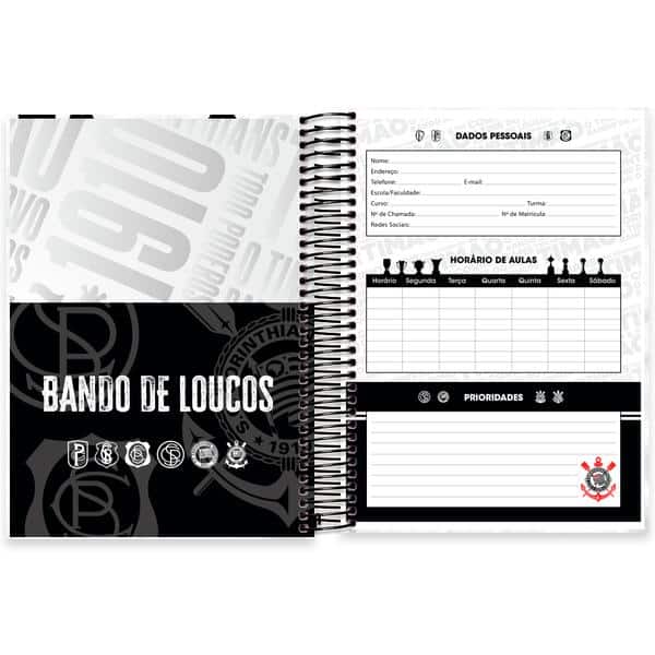 Caderno univ.capa dura 10x1 160fls Corinthi. 2648464 Spiral Sccp PT 1 UN