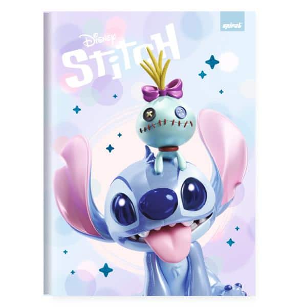 Caderno Univ.C.D. Costurado 80fls Stitch 2640697 Spiral Ds PT 1 UN