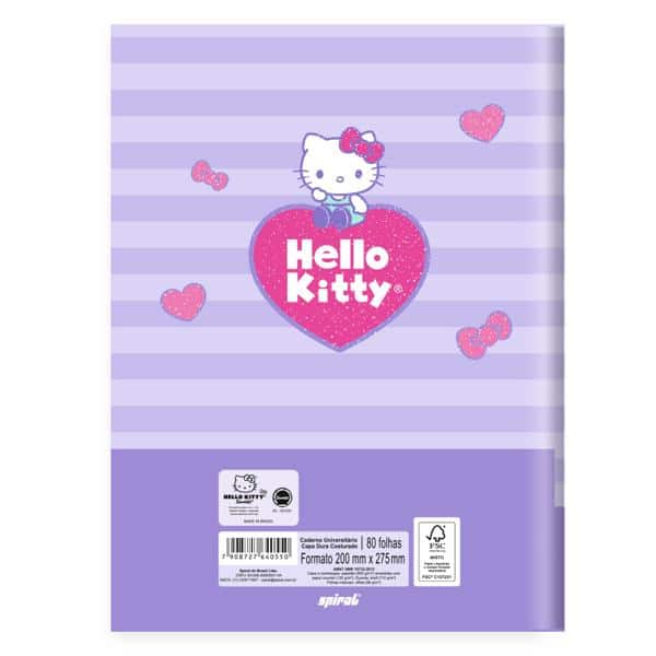 Caderno Universitário Capa Dura Costurado, 80 folhas, Hello Kitty, 2640550, Spiral Hki - PT 1 UN Caderno Universitário Capa Dura Costurado, 80 folhas, Hello Kitty, 2640550, Spiral Hki - PT 1 UN