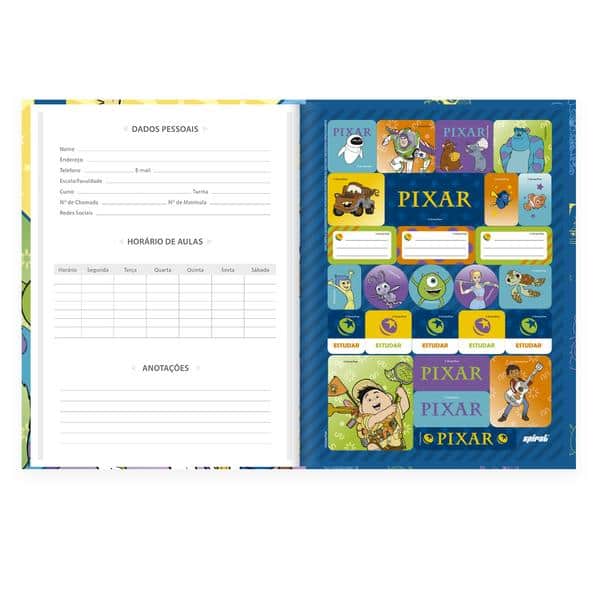 Caderno Universitário Capa Dura, Costurado, 80 folhas, Pixar, 2640628, Spiral Px - PT 1 UN Caderno Universitário Capa Dura, Costurado, 80 folhas, Pixar, 2640628, Spiral Px - PT 1 UN