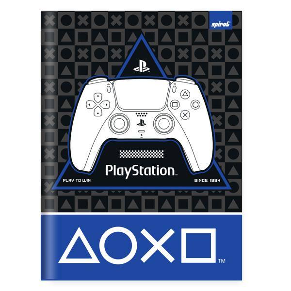 Caderno Universitário, Capa Dura Costurado, 80 folhas, Playstation, 2640642, Spiral Ps - PT 1 UN