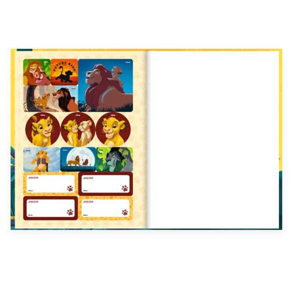 Caderno Universitário, Capa Dura Costurado, 80 folhas, Rei Leão, 2643049, Spiral Rei - PT 1 UN