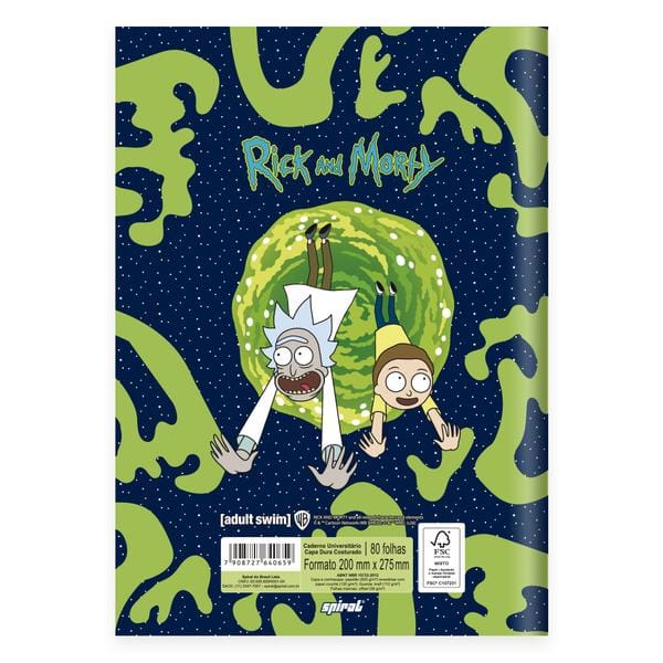 Caderno Univ.C.D. Costurado 80fls Rick&Morty 2640659 Spiral Rem PT 1 UN Caderno Univ.C.D. Costurado 80fls Rick&Morty 2640659 Spiral Rem PT 1 UN