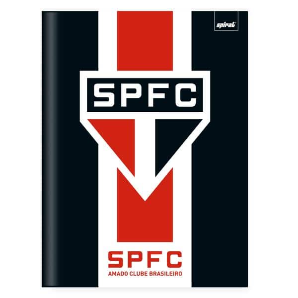 Caderno Universitário, Capa Dura Costurado, 80 folhas, São Paulo FC, 2640666, Spiral SPFC - PT 1 UN