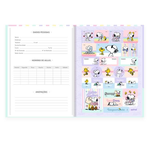 Caderno Universitário, Capa Dura Costurado, 80 folhas, Snoopy, 2640673, Spiral Sno - PT 1 UN Caderno Universitário, Capa Dura Costurado, 80 folhas, Snoopy, 2640673, Spiral Sno - PT 1 UN