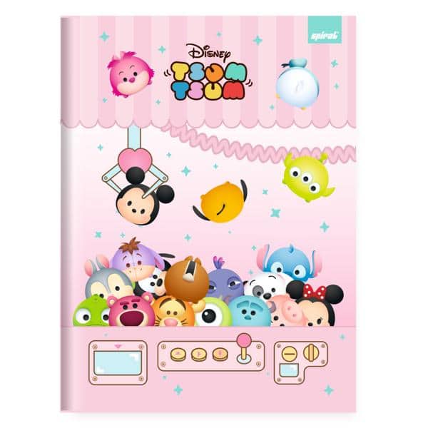 Caderno Univ.C.D. Costurado 80fls Tsum Tsum 2640703 Spiral Tsum PT 1 UN