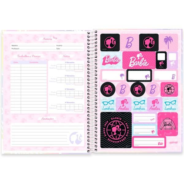 Caderno Universitário Capa Dura, 1 x 1, 80 folhas, Barbie, 2645043, Spiral Brb - PT 1 UN Caderno Universitário Capa Dura, 1 x 1, 80 folhas, Barbie, 2645043, Spiral Brb - PT 1 UN