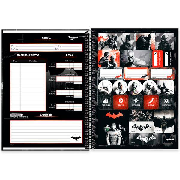Caderno Universitário Capa Dura, 1 x 1, 80 Folhas, Batman game, 2642578, Spiral Btg - PT 1 UN