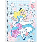 Caderno Universitário Capa Dura, 1 x 1, 80 Folhas, Disney Clássicos, Alice, 2642615, Spiral Cld - PT 1 UN