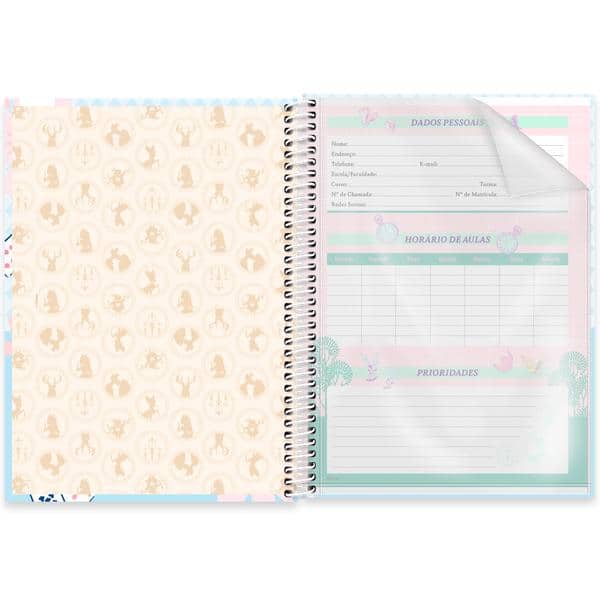 Caderno Universitário Capa Dura, 1 x 1, 80 Folhas, Disney Clássicos, Alice, 2642615, Spiral Cld - PT 1 UN