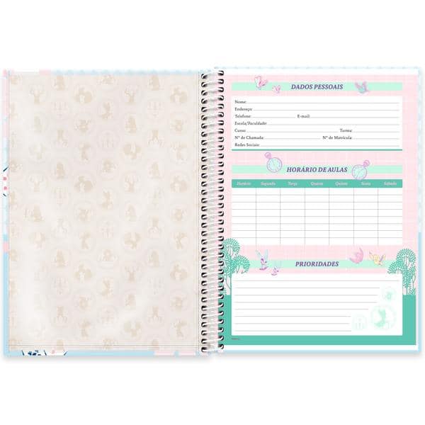 Caderno Universitário Capa Dura, 1 x 1, 80 Folhas, Disney Clássicos, Alice, 2642615, Spiral Cld - PT 1 UN